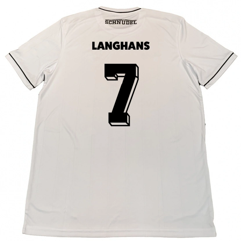 Danxen Dames Leonard Langhans #7 Wit Zwart Uitshirt Uittenue 2025/26 T-Shirt België