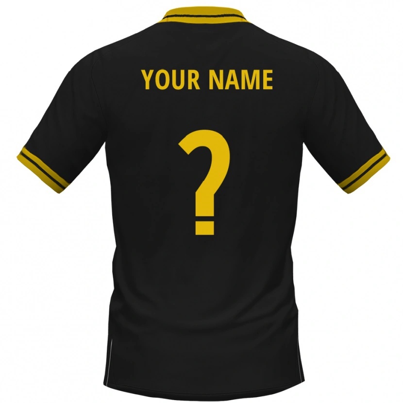 Danxen Dames Uw Naam #0 Zwart Geel Uitshirt Uittenue 2025/26 T-Shirt België
