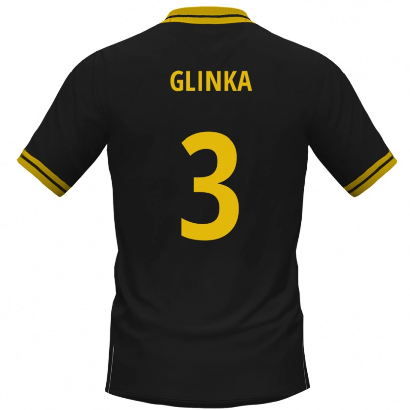 Danxen Dames Tim Glinka #3 Zwart Geel Uitshirt Uittenue 2025/26 T-Shirt België