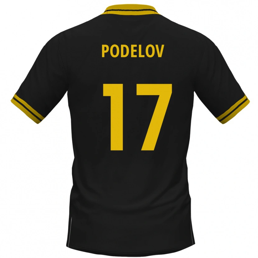 Danxen Dames David Podelov #17 Zwart Geel Uitshirt Uittenue 2025/26 T-Shirt België