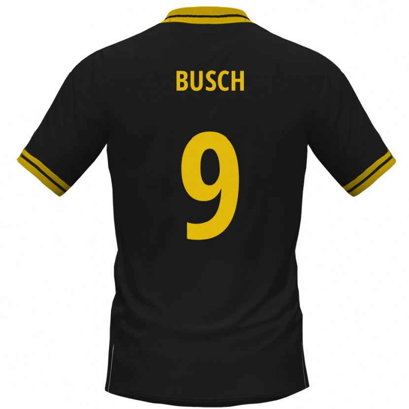 Danxen Dames Luis Busch #9 Zwart Geel Uitshirt Uittenue 2025/26 T-Shirt België