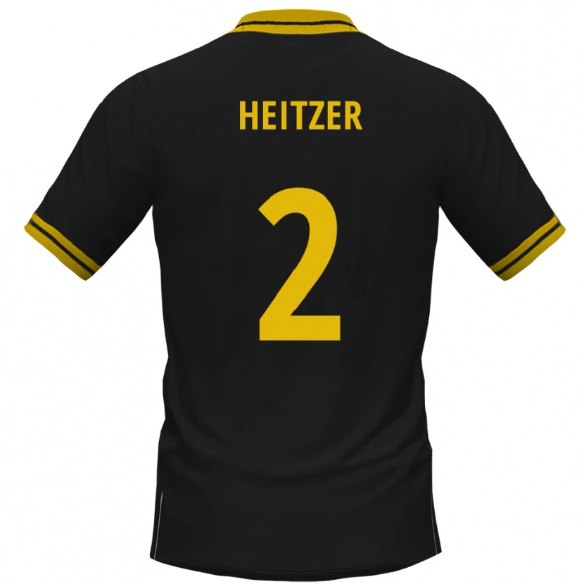 Danxen Dames Quentin Heitzer #2 Zwart Geel Uitshirt Uittenue 2025/26 T-Shirt België