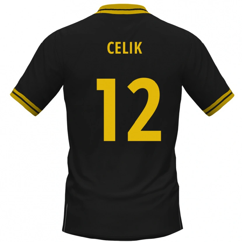 Danxen Dames Haci Celik #12 Zwart Geel Uitshirt Uittenue 2025/26 T-Shirt België