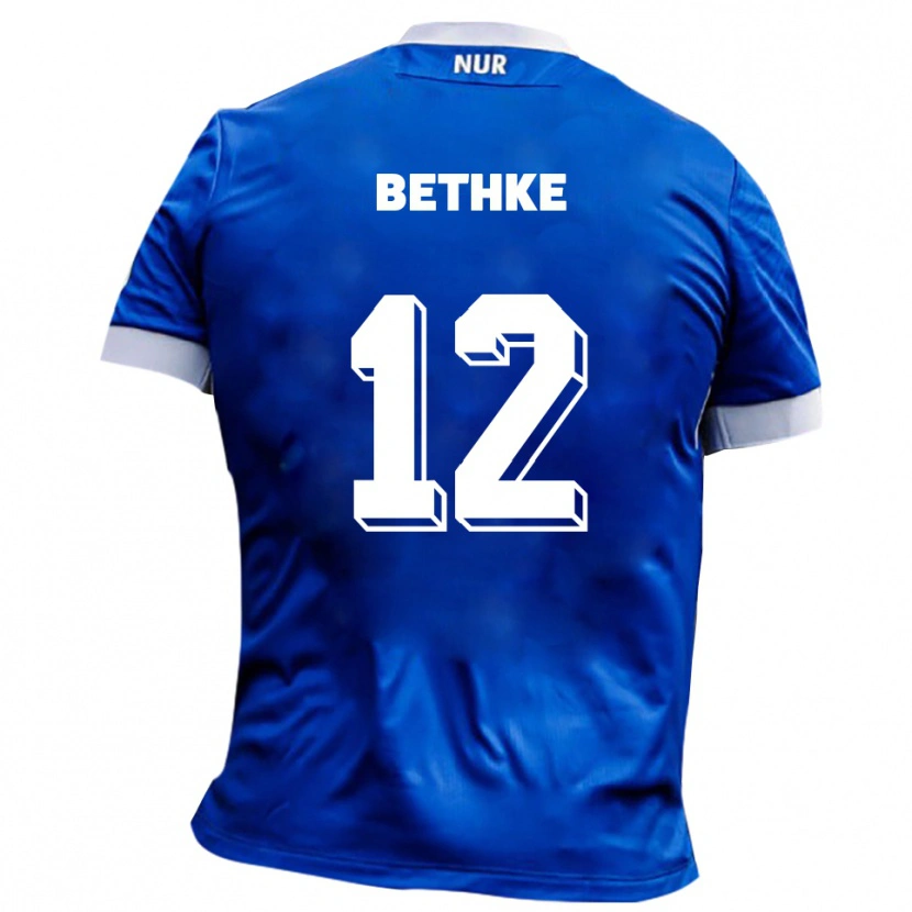 Danxen Dames Elias Bethke #12 Blauw Wit Uitshirt Uittenue 2025/26 T-Shirt België