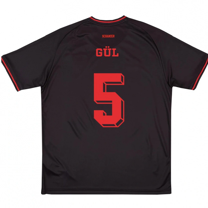 Danxen Dames Emre Gül #5 Zwart Rood Wit Uitshirt Uittenue 2025/26 T-Shirt België