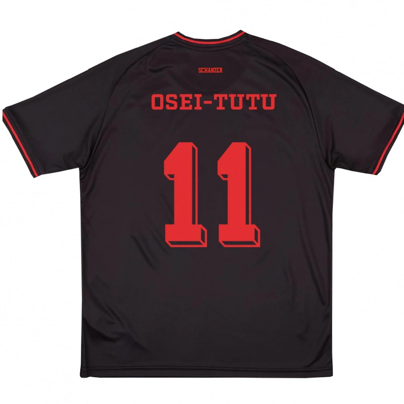 Danxen Dames Jason Osei-Tutu #11 Zwart Rood Wit Uitshirt Uittenue 2025/26 T-Shirt België