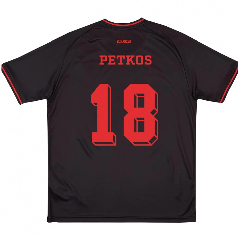 Danxen Dames Ioannis Petkos #18 Zwart Rood Wit Uitshirt Uittenue 2025/26 T-Shirt België