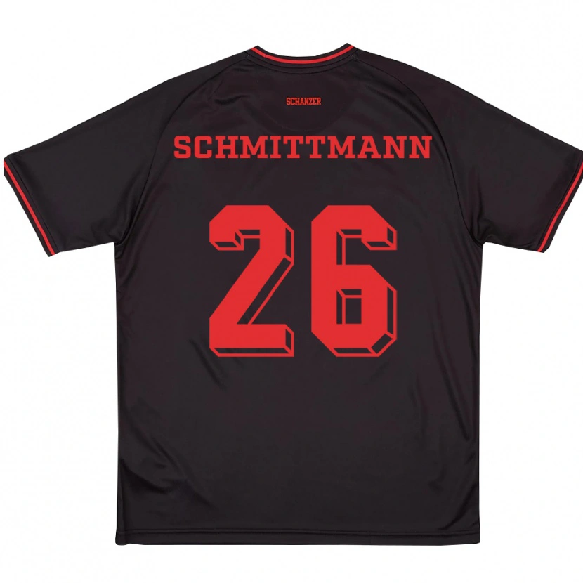 Danxen Dames Katharina Schmittmann #26 Zwart Rood Wit Uitshirt Uittenue 2025/26 T-Shirt België