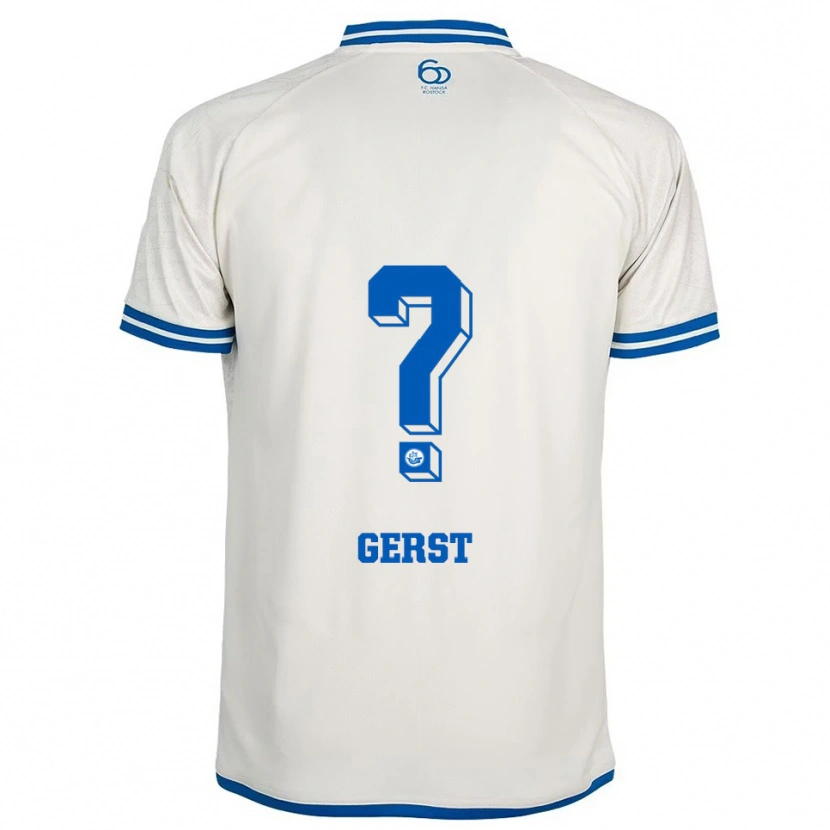 Danxen Dames Nikolas Gerst #0 Wit Blauw Uitshirt Uittenue 2025/26 T-Shirt België