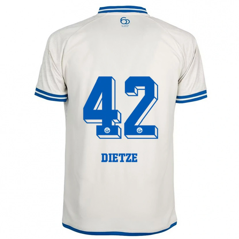 Danxen Dames Benno Dietze #42 Wit Blauw Uitshirt Uittenue 2025/26 T-Shirt België