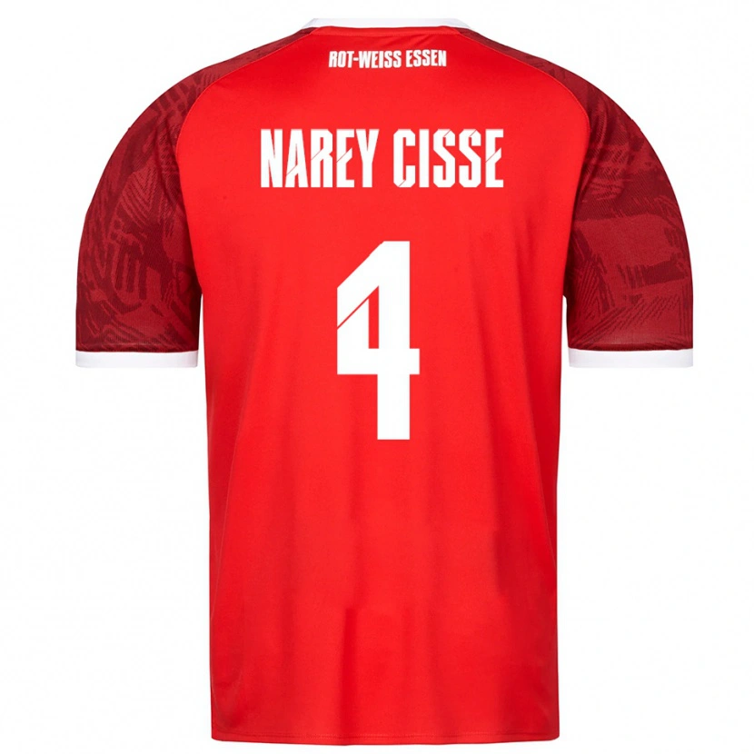 Danxen Dames Ibrahim Narey Cisse #4 Rood Bordeaux Wit Uitshirt Uittenue 2025/26 T-Shirt België