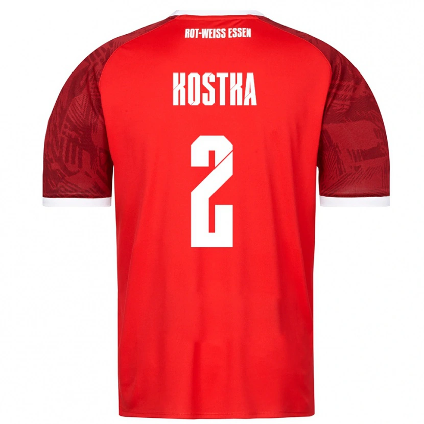 Danxen Dames Michael Kostka #2 Rood Bordeaux Wit Uitshirt Uittenue 2025/26 T-Shirt België