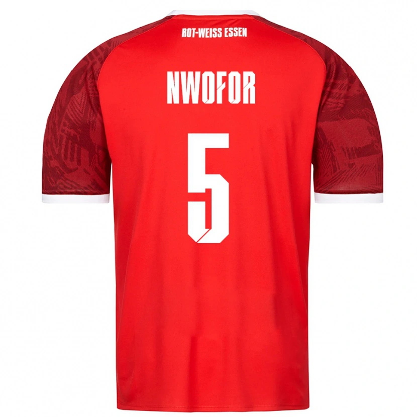 Danxen Dames Jamie Nwofor #5 Rood Bordeaux Wit Uitshirt Uittenue 2025/26 T-Shirt België