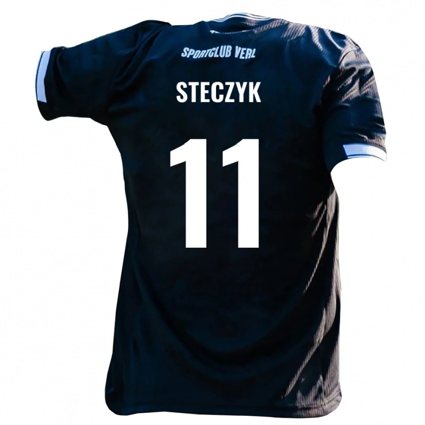Danxen Dames Dominik Steczyk #11 Zwart Wit Uitshirt Uittenue 2025/26 T-Shirt België