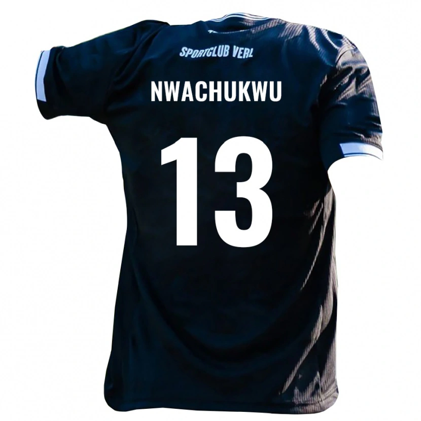 Danxen Dames Isaak Nwachukwu #13 Zwart Wit Uitshirt Uittenue 2025/26 T-Shirt België