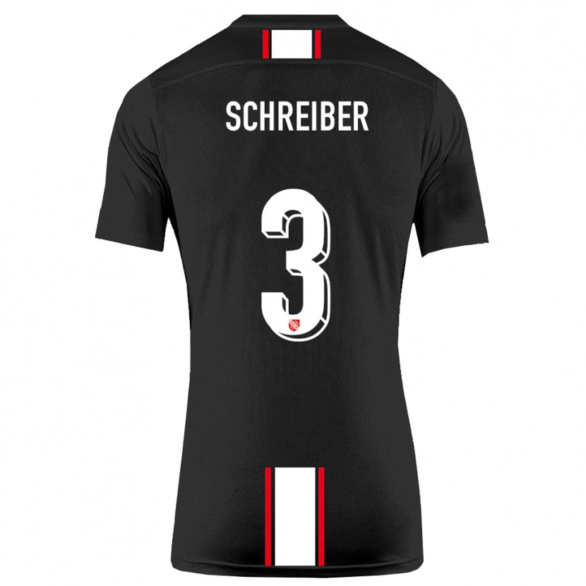 Danxen Dames David Schreiber #3 Zwart Wit Uitshirt Uittenue 2025/26 T-Shirt België