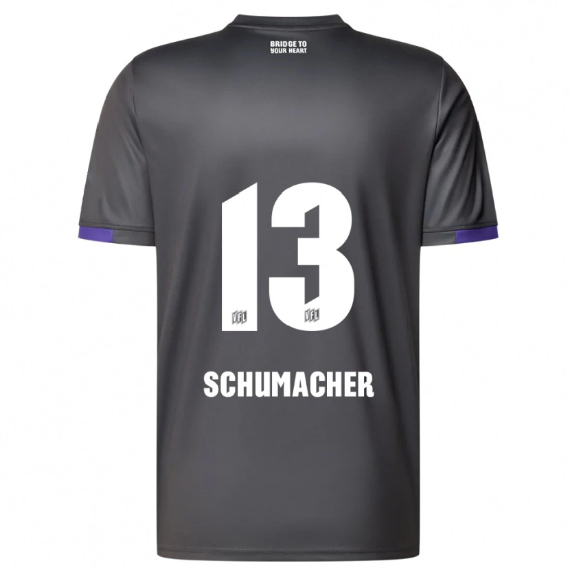 Danxen Dames Kevin Schumacher #13 Grijs Paars Uitshirt Uittenue 2025/26 T-Shirt België