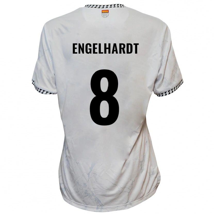 Danxen Dames Florian Engelhardt #8 Wit Zwart Uitshirt Uittenue 2025/26 T-Shirt België