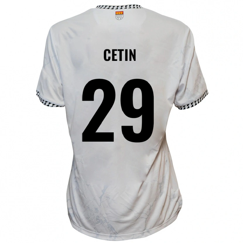 Danxen Dames Erkan Cetin #29 Wit Zwart Uitshirt Uittenue 2025/26 T-Shirt België