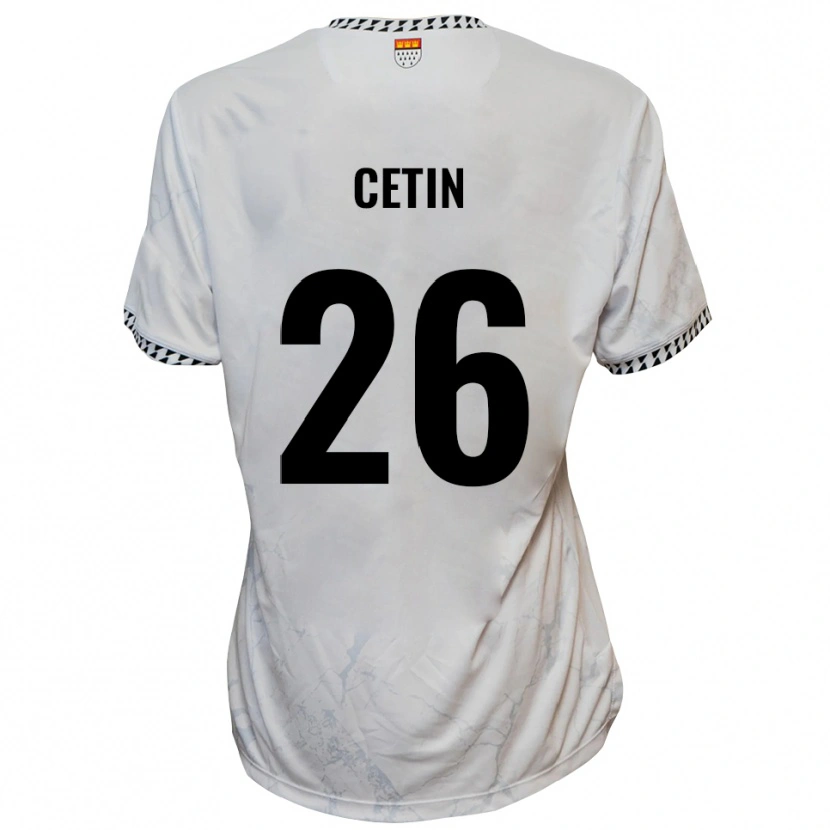 Danxen Dames Serkan Cetin #26 Wit Zwart Uitshirt Uittenue 2025/26 T-Shirt België