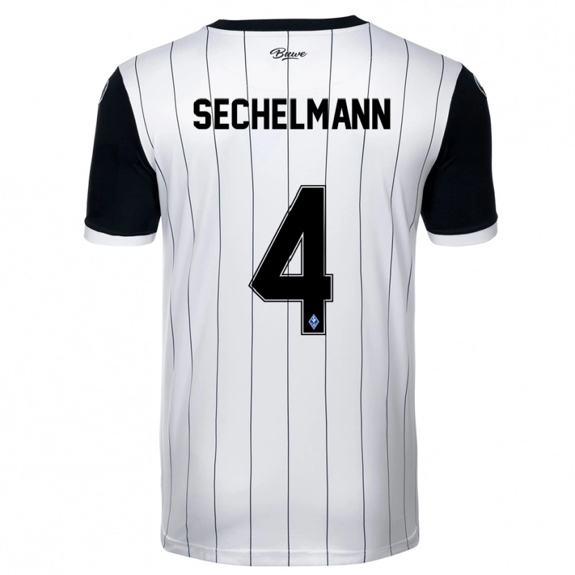 Danxen Dames Tim Sechelmann #4 Wit Zwart Uitshirt Uittenue 2025/26 T-Shirt België