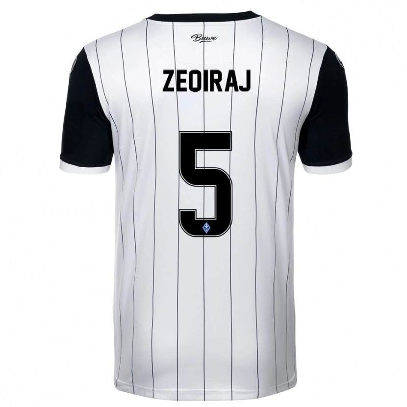 Danxen Dames Arlind Zeqiraj #5 Wit Zwart Uitshirt Uittenue 2025/26 T-Shirt België