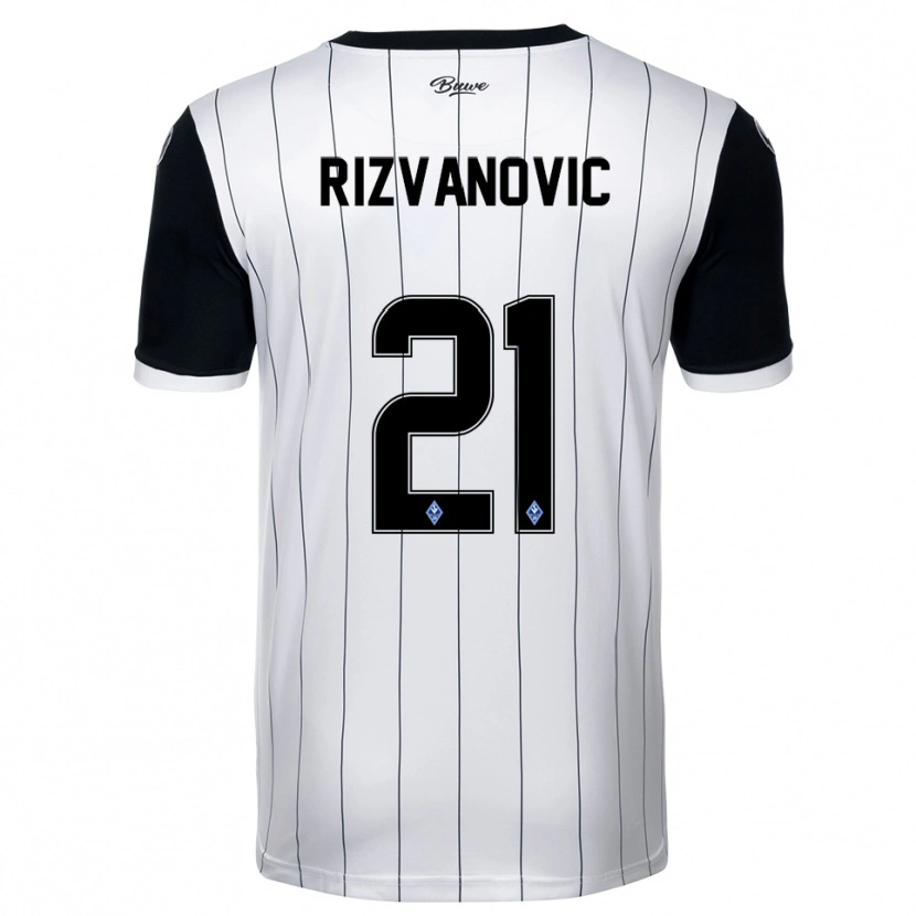 Danxen Dames Adnan Rizvanovic #21 Wit Zwart Uitshirt Uittenue 2025/26 T-Shirt België