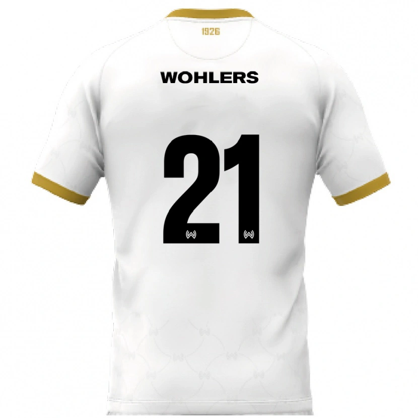 Danxen Dames Ole Wohlers #21 Wit Goud Uitshirt Uittenue 2025/26 T-Shirt België