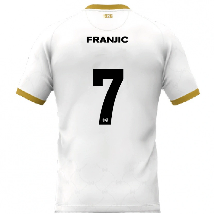 Danxen Dames Ivan Franjic #7 Wit Goud Uitshirt Uittenue 2025/26 T-Shirt België