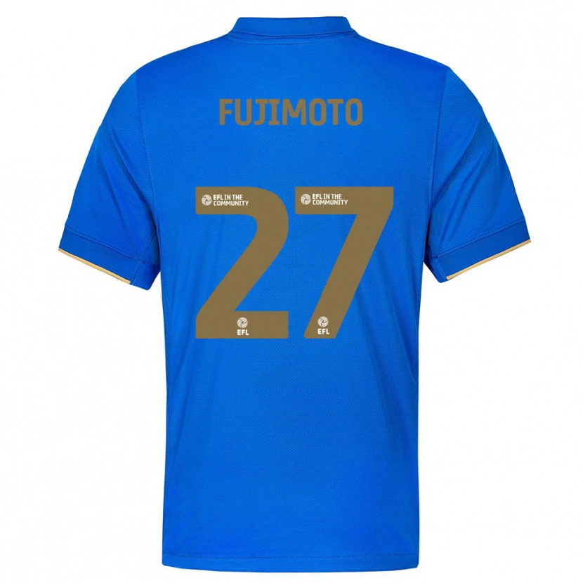 Danxen Kinderen Kanya Fujimoto #27 Blauw Goud Thuisshirt Thuistenue 2025/26 T-Shirt België