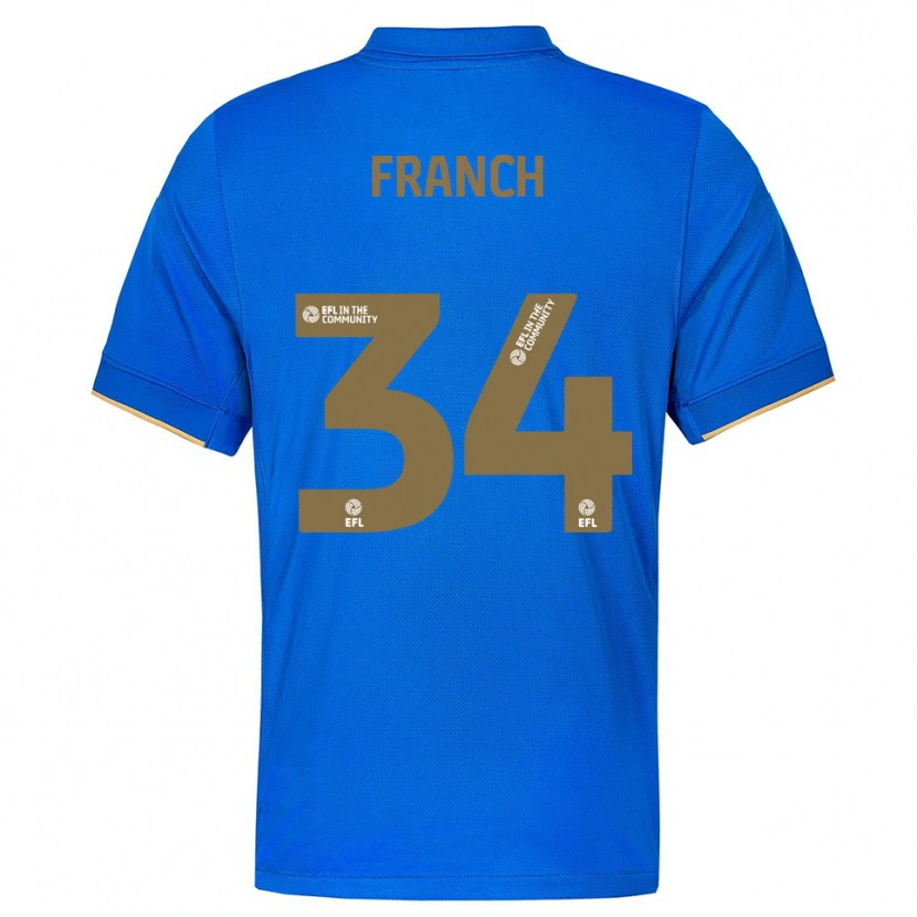 Danxen Kinderen Adrianna Franch #34 Blauw Goud Thuisshirt Thuistenue 2025/26 T-Shirt België