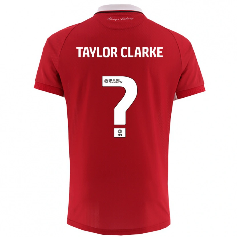 Danxen Kinderen Omar Taylor-Clarke #0 Rood Wit Thuisshirt Thuistenue 2025/26 T-Shirt België