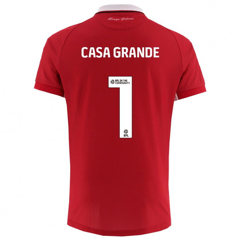 Danxen Kinderen Josey Casa-Grande #1 Rood Wit Thuisshirt Thuistenue 2025/26 T-Shirt België