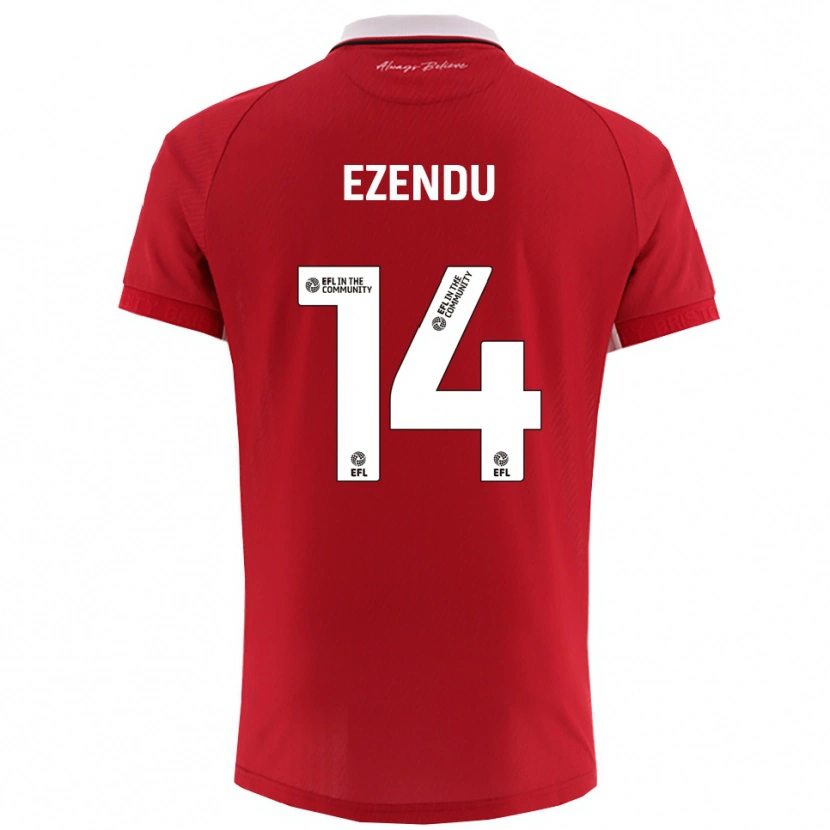 Danxen Kinderen Daniel Ezendu #14 Rood Wit Thuisshirt Thuistenue 2025/26 T-Shirt België