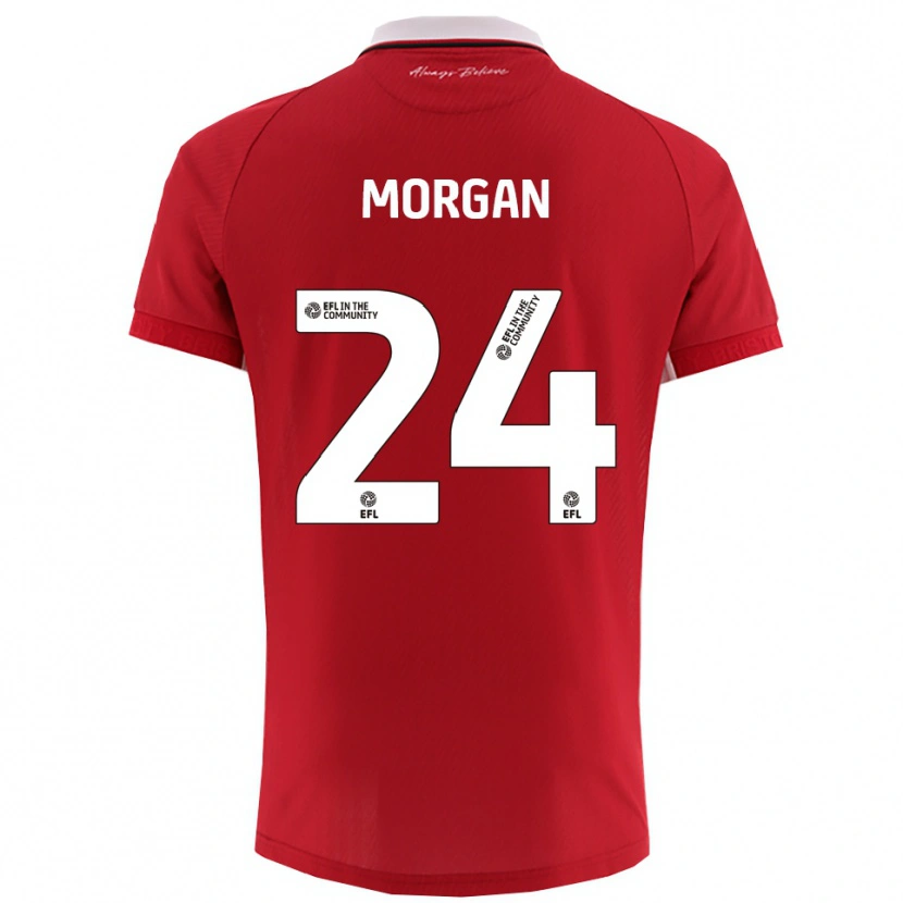 Danxen Kinderen Ffion Morgan #24 Rood Wit Thuisshirt Thuistenue 2025/26 T-Shirt België