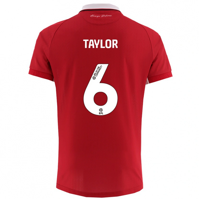 Danxen Kinderen Archie Taylor #6 Rood Wit Thuisshirt Thuistenue 2025/26 T-Shirt België