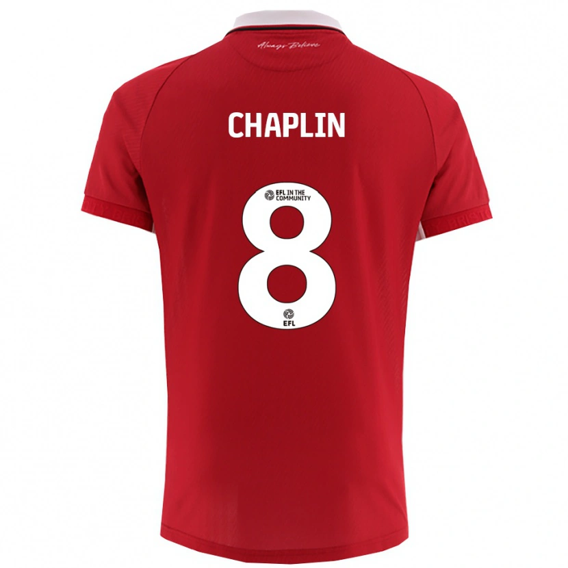 Danxen Kinderen Tom Chaplin #8 Rood Wit Thuisshirt Thuistenue 2025/26 T-Shirt België