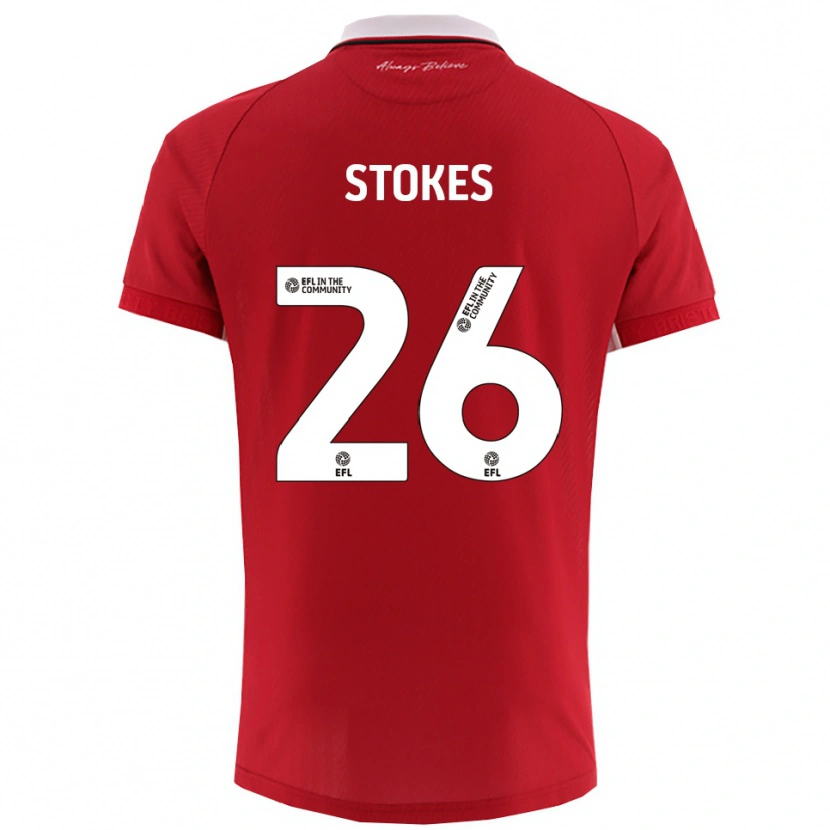 Danxen Kinderen Josh Stokes #26 Rood Wit Thuisshirt Thuistenue 2025/26 T-Shirt België