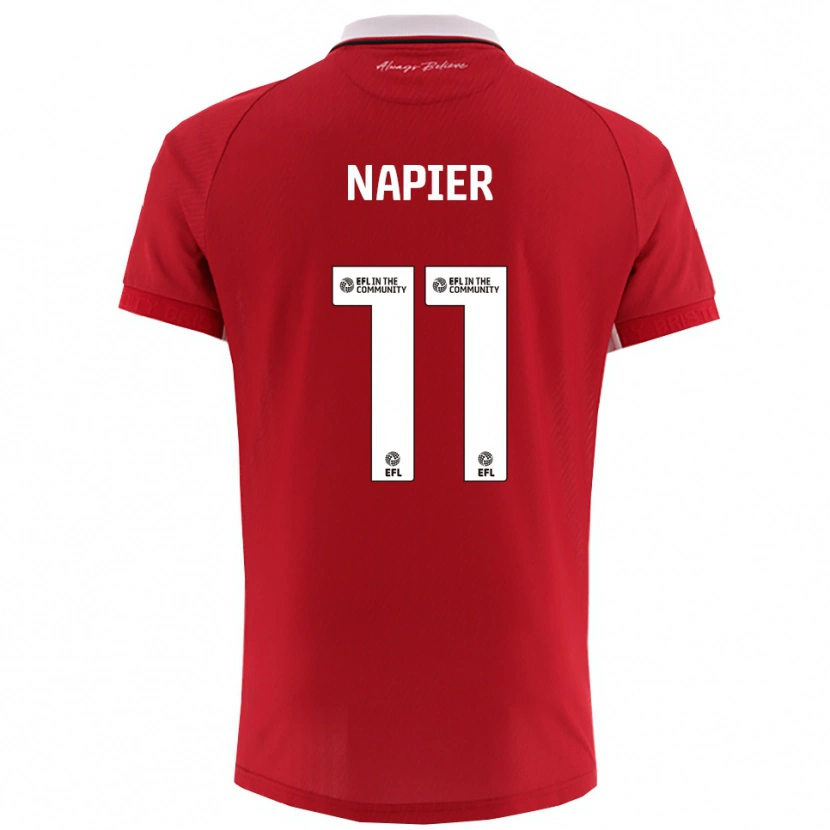 Danxen Kinderen Jamie-Lee Napier #11 Rood Wit Thuisshirt Thuistenue 2025/26 T-Shirt België