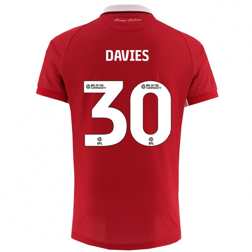 Danxen Kinderen Yasmin Davies #30 Rood Wit Thuisshirt Thuistenue 2025/26 T-Shirt België
