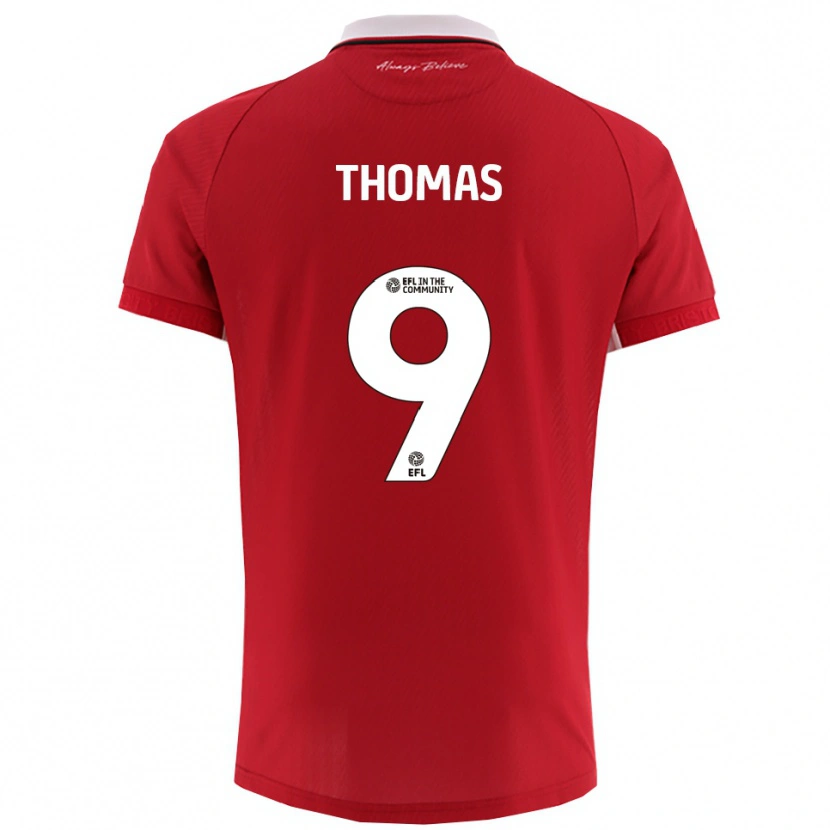 Danxen Kinderen Olly Thomas #9 Rood Wit Thuisshirt Thuistenue 2025/26 T-Shirt België