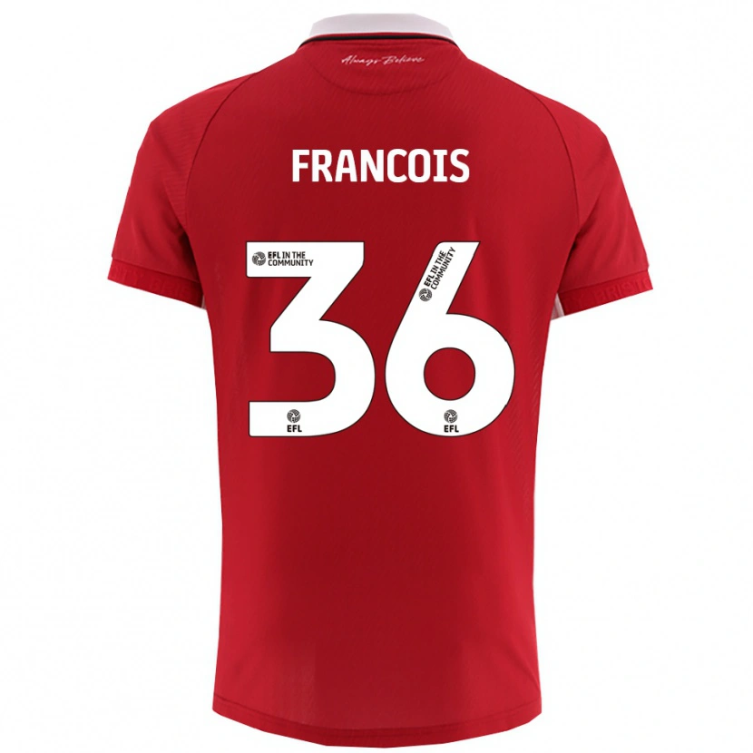 Danxen Kinderen Marlee Francois #36 Rood Wit Thuisshirt Thuistenue 2025/26 T-Shirt België
