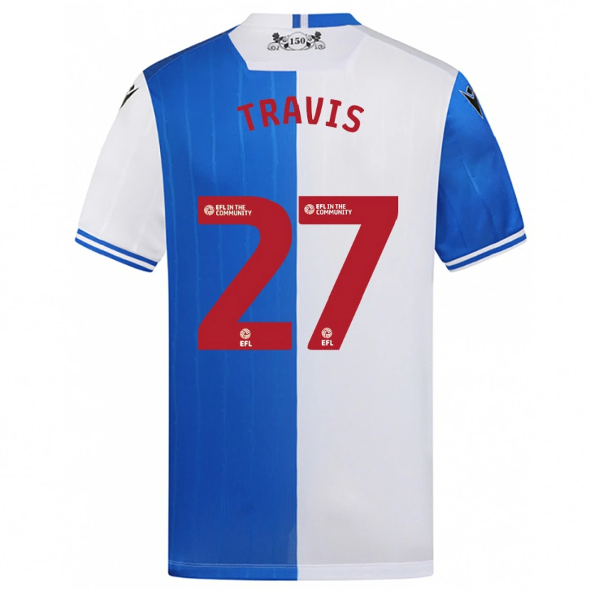 Danxen Kinderen Lewis Travis #27 Blauw Wit Thuisshirt Thuistenue 2025/26 T-Shirt België