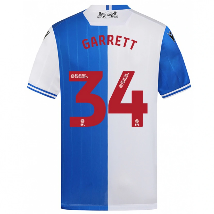 Danxen Kinderen Jake Garrett #34 Blauw Wit Thuisshirt Thuistenue 2025/26 T-Shirt België