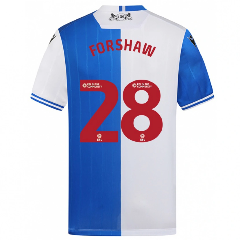Danxen Kinderen Adam Forshaw #28 Blauw Wit Thuisshirt Thuistenue 2025/26 T-Shirt België
