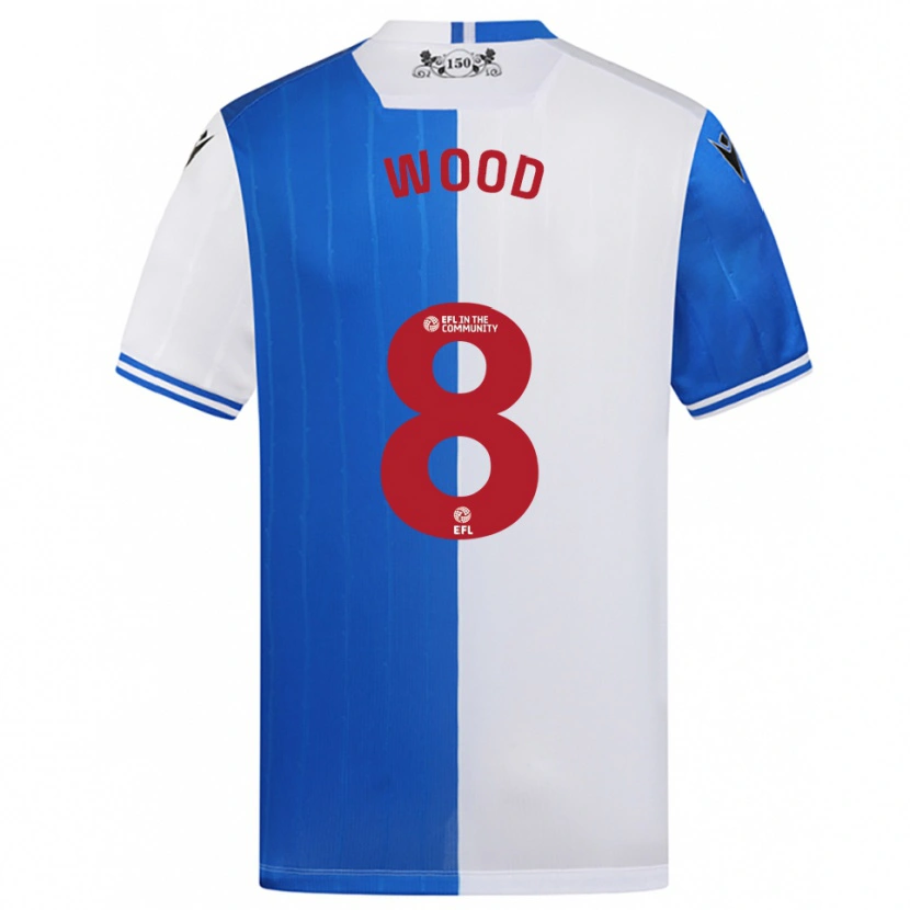 Danxen Kinderen Harrison Wood #8 Blauw Wit Thuisshirt Thuistenue 2025/26 T-Shirt België