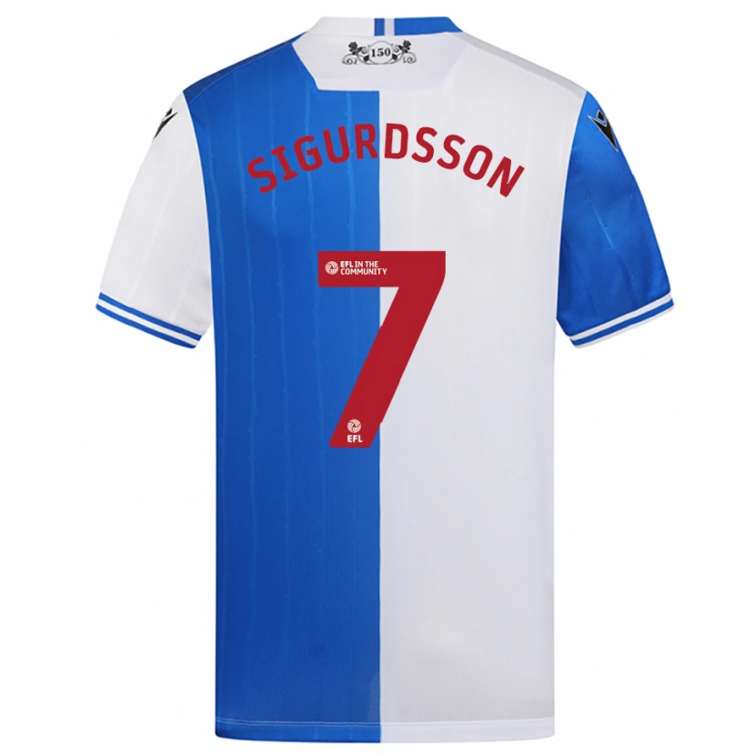 Danxen Kinderen Arnór Sigurdsson #7 Blauw Wit Thuisshirt Thuistenue 2025/26 T-Shirt België