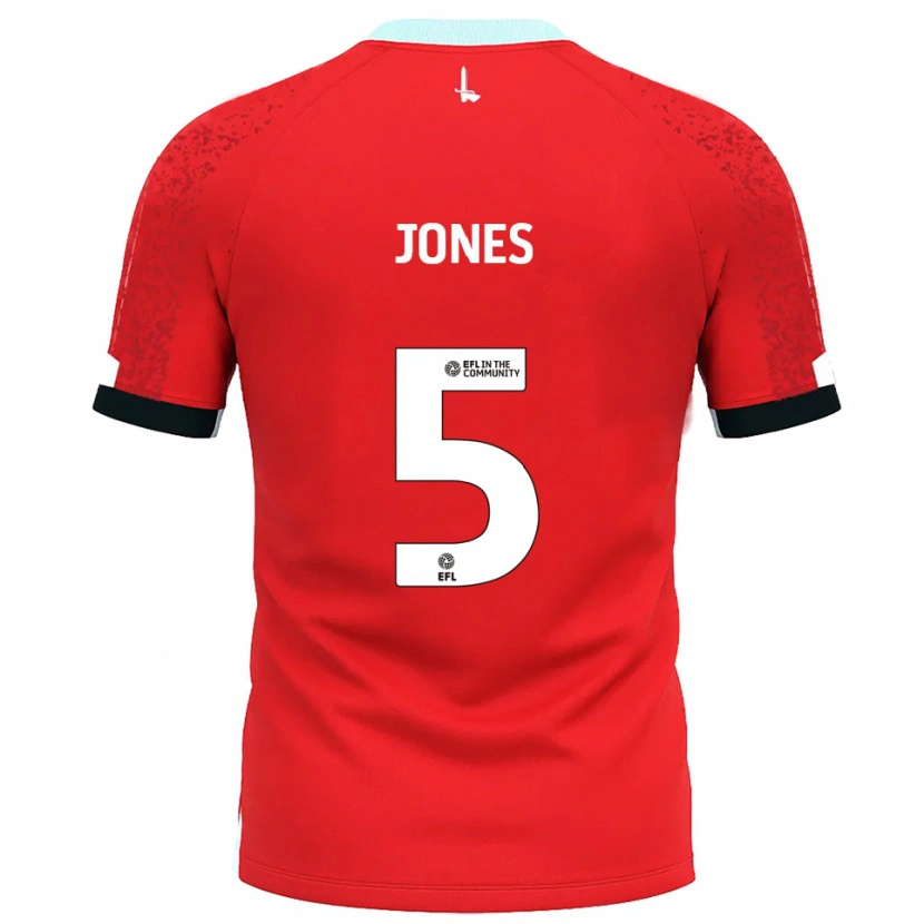 Danxen Kinderen Lloyd Jones #5 Rood Wit Thuisshirt Thuistenue 2025/26 T-Shirt België