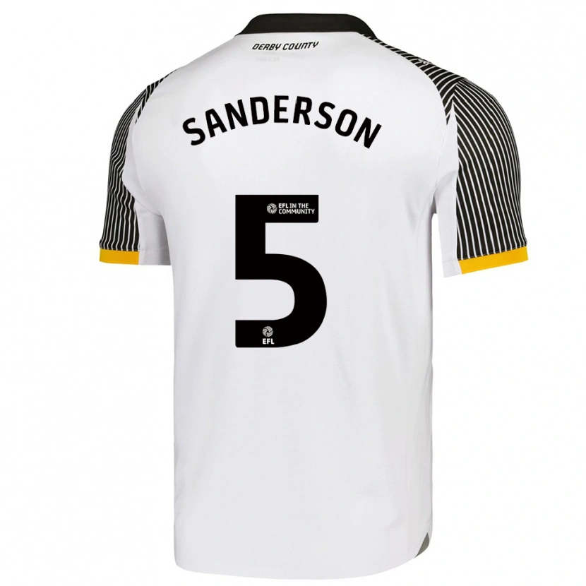 Danxen Kinderen Dion Sanderson #5 Wit Zwart Thuisshirt Thuistenue 2025/26 T-Shirt België