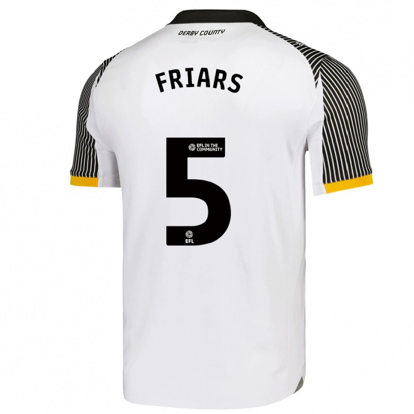 Danxen Kinderen Alfie Friars #5 Wit Zwart Thuisshirt Thuistenue 2025/26 T-Shirt België